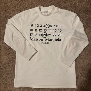 Maison Martin Margiela White Graphic Long Sleeve Tee